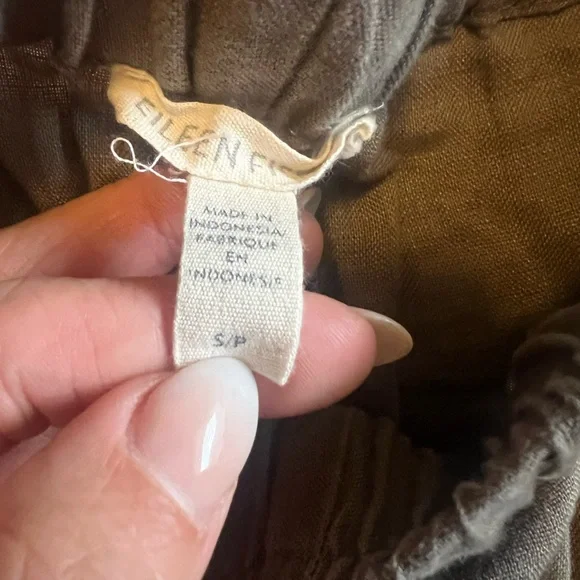 Eileen Fisher - Elastic Waist 100% Organic Cotton Pants - Picture 3 of 4